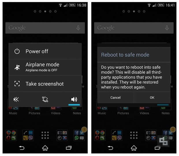 reboot android phone into safe mode