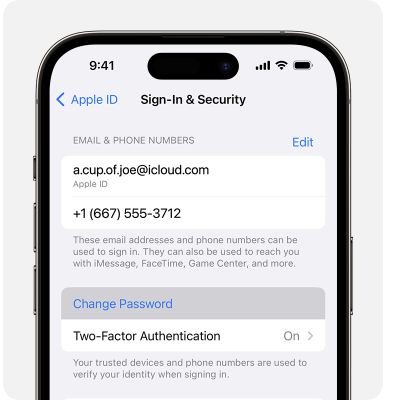 recover apple id password via settings
