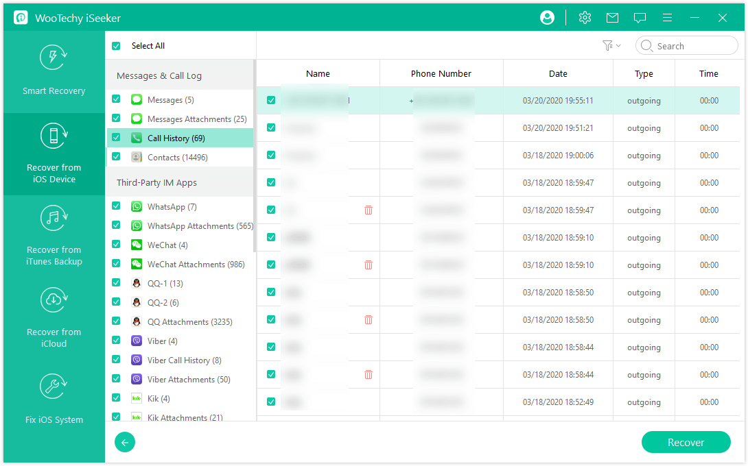 恢復通話記錄