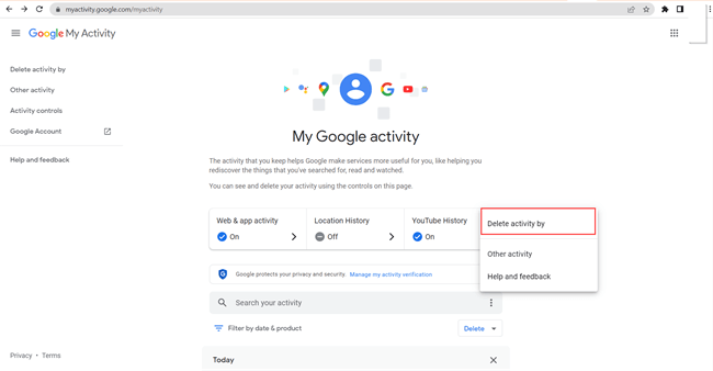 recover deleted google history via google account