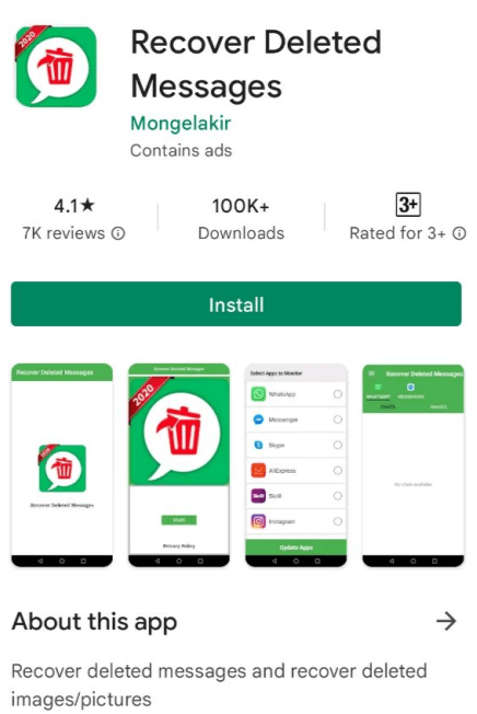 recover deleted messages app by mongelakir