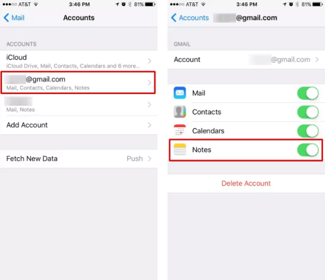 recover deleted notes on iphone from mail account