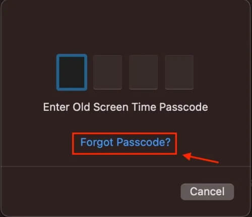 recover screen time passcode on mac