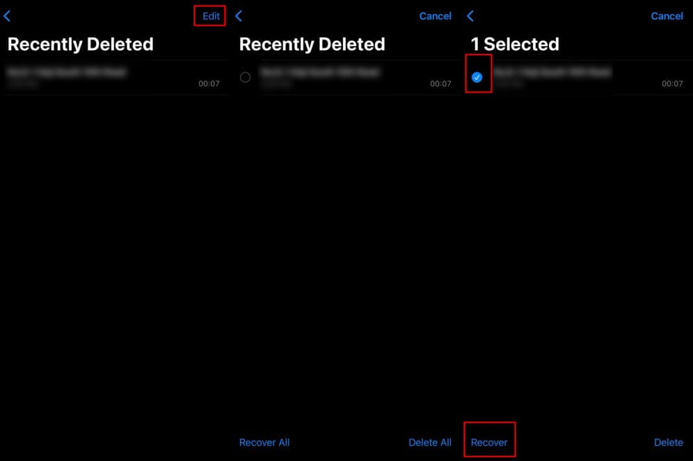 recover voice memos from recently deleted folder