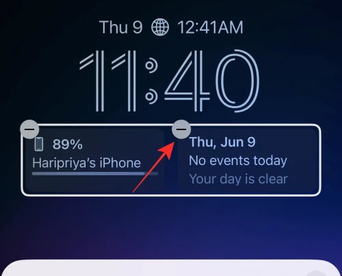 remove lock screen widgets