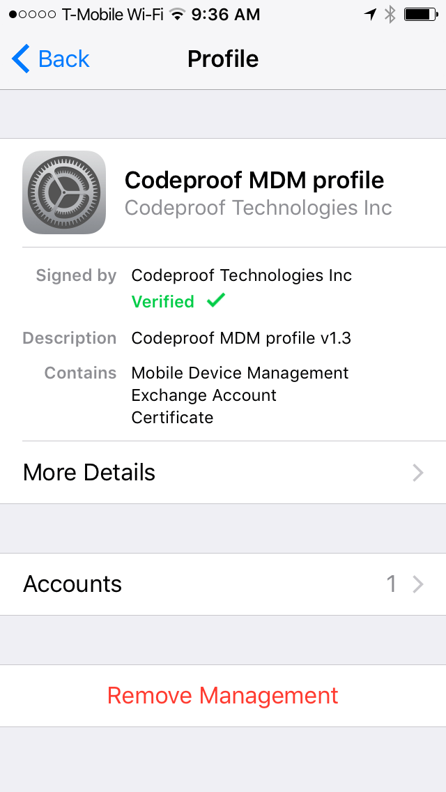 remove mdm settings