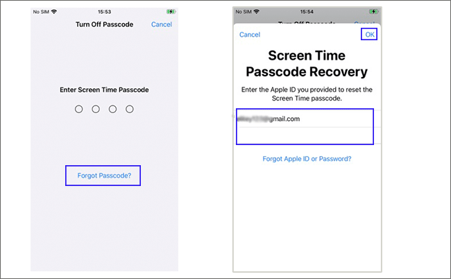 remove screen time passcode with apple id