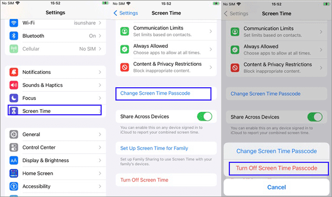 remove screen time passcode with apple id