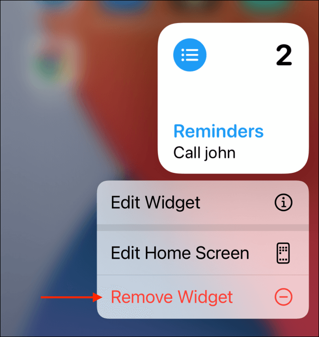 remove widgets