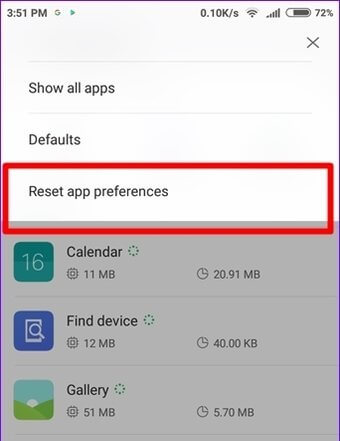 reset app preferences