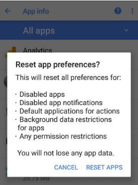 reset app preferences