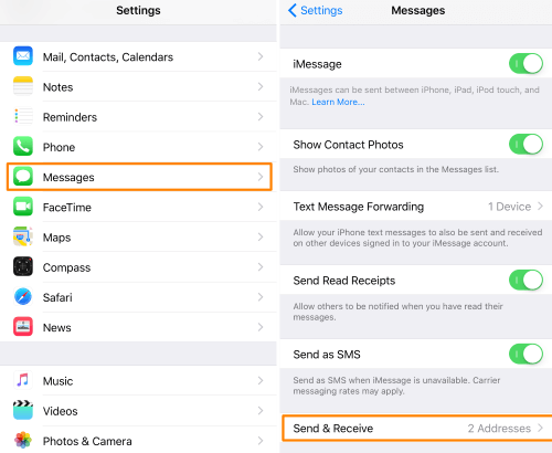 reset imessage settings