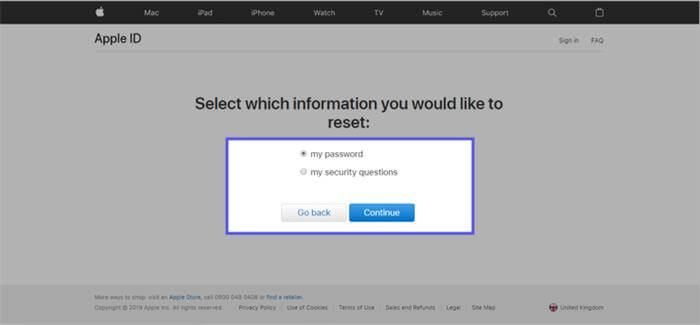 reset password on appleid apple with email