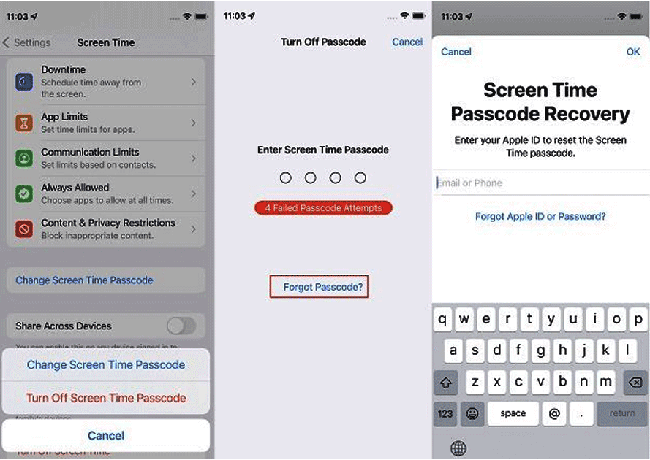 reset screen time by icloud