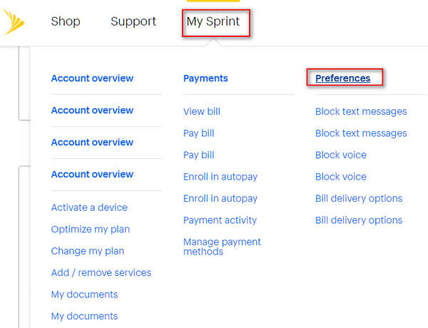 reset voicemail password with sprint 2