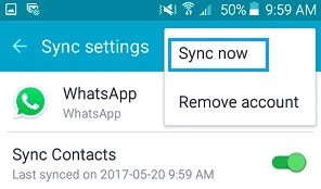 reset WhatsApp sync contacts