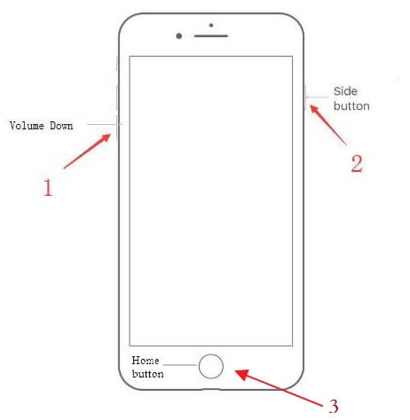 restart iPhone with 3 buttons