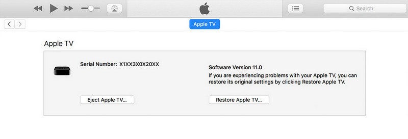 restore apple tv