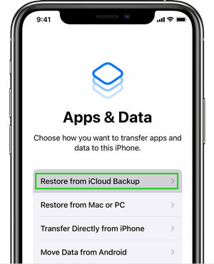 restore iPhone backup froom iCloud