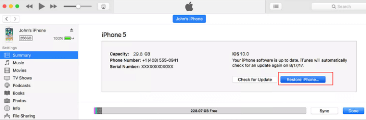 restore iphone with itunes