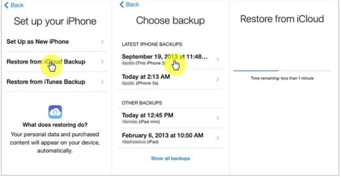 restore call history from iCloud backup