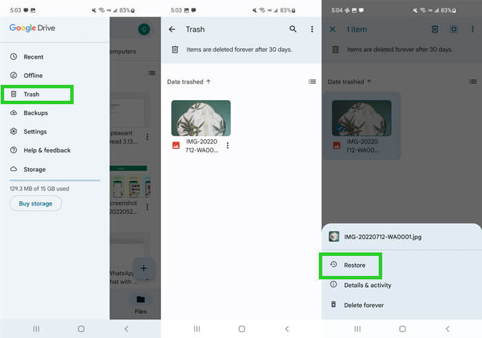 how to recover lost data on OPPO from Google Drive