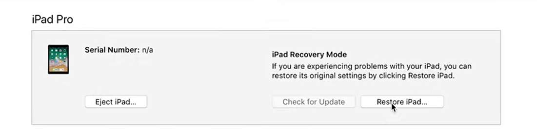 restore iPad with iTunes