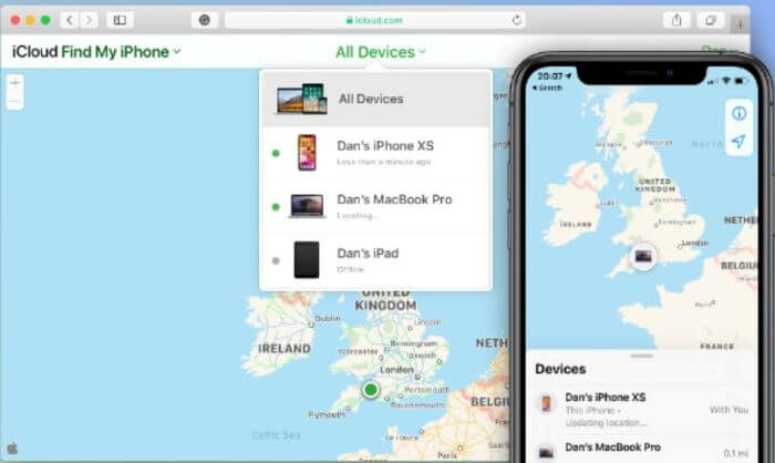 restore iphone via find my service