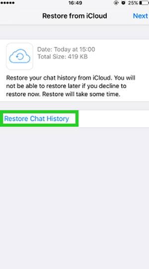 restore WhatsApp stickers on iPhone