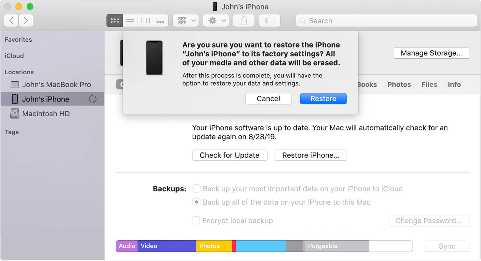 unlock iPhone via iTunes