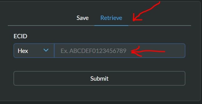 retrieve blob file with TSS Saver