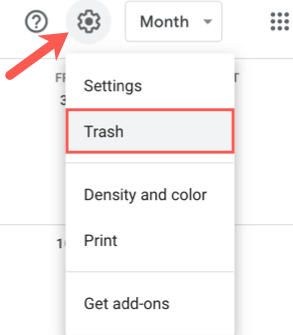 how to recover deleted calendar events from Trash