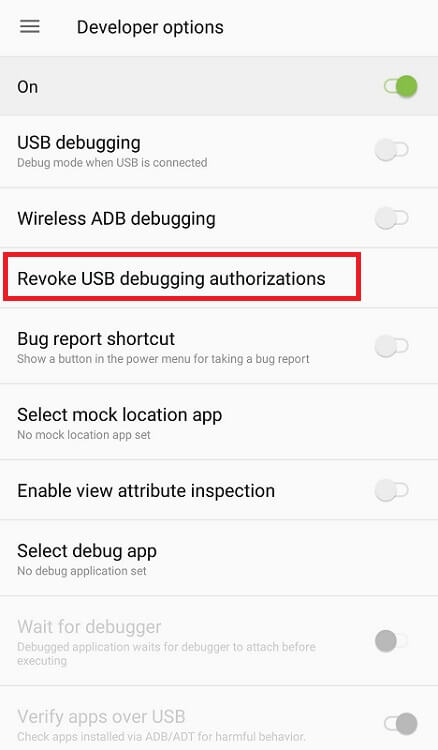 revoke usb debugging authorizations