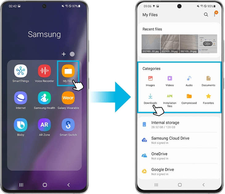 samsung my files downloads