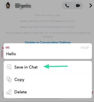 how to save messages in Snapchat