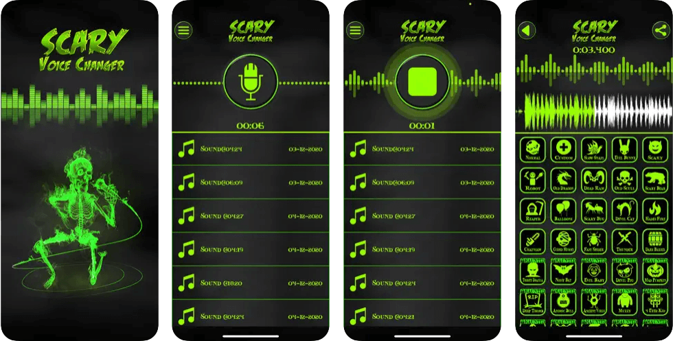 Scary Voice Changer and RecorderiOS介面