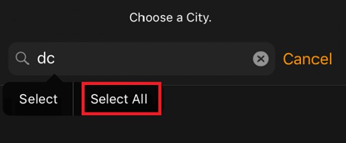 select all