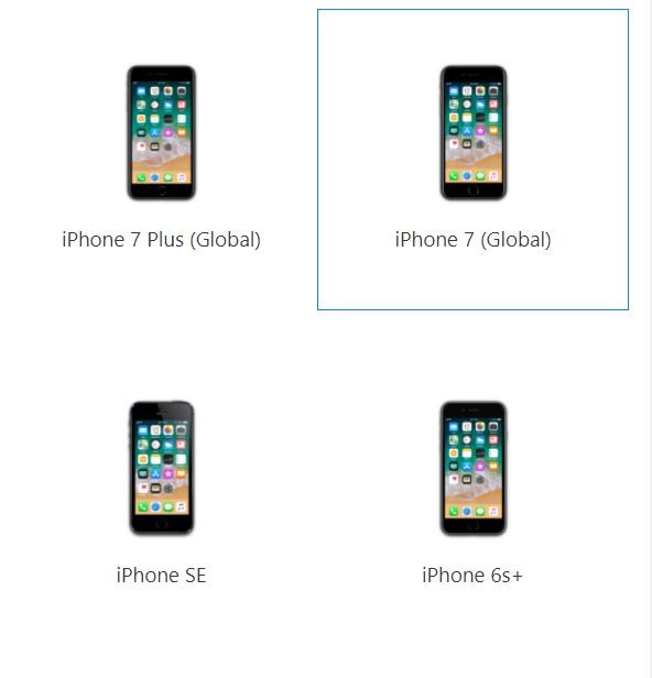 select device iphone 7