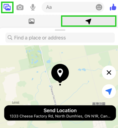 send fake location on Messenger