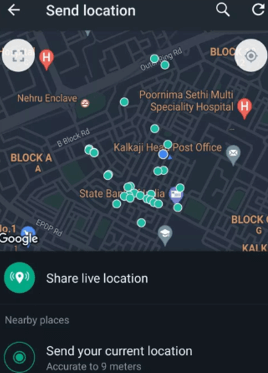 send location from whatsapp android