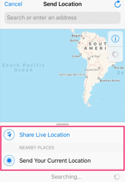 send location from whatsapp iphone