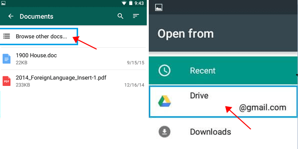 share PDF on WhatsApp from Google Drive