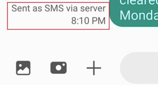 sent as sms via server