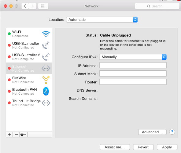 change ip address on MacBook