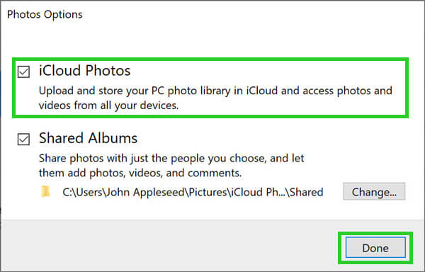 set up iCloud Photos on PC