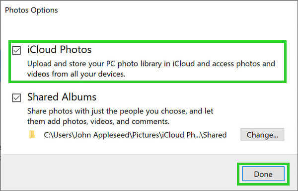 set up iCloud for Windows