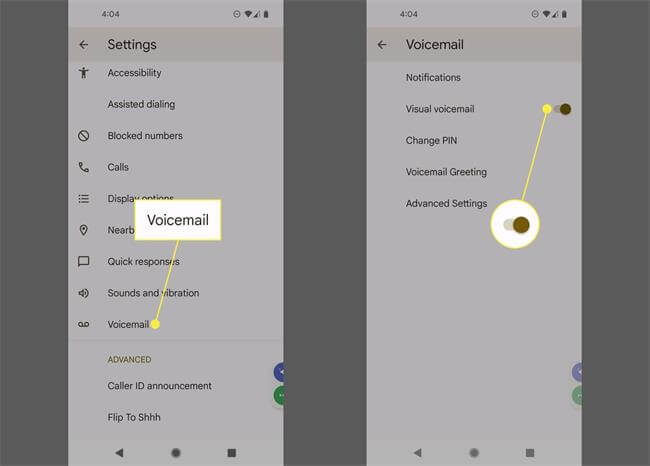 set up visual voicemail on android