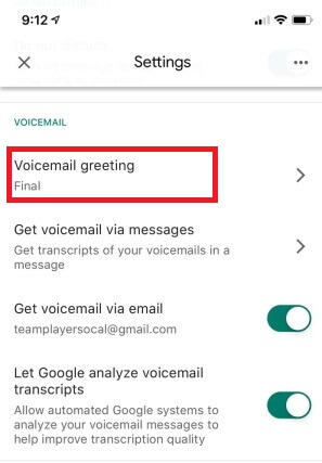 set up voicemail on android via google voice