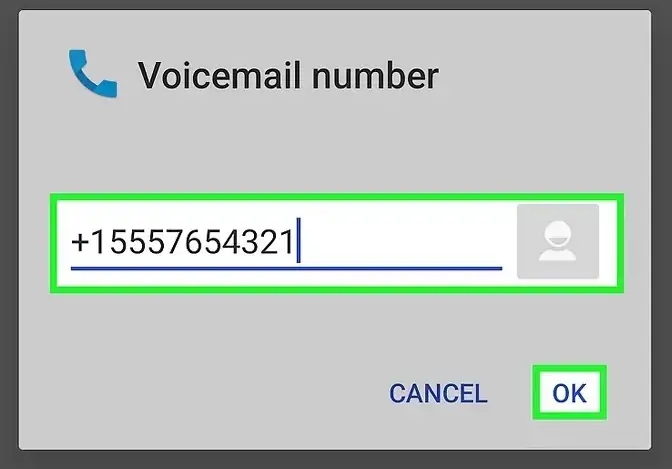 set up voicemail on android via phone app