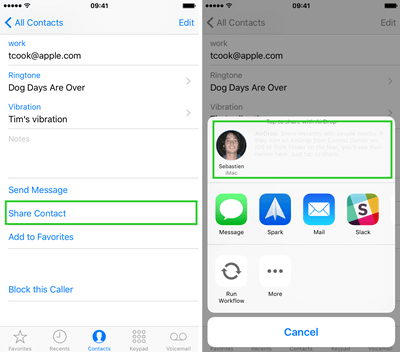 how to import iPhone contacts to Mac with Airdrop